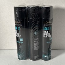 Lot Of 3 L  Or al Lock It Bold Control Hairspray Extra Strong Level 4, 8.25oz