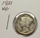 1921 VG Silver Mercury Dime Key Date