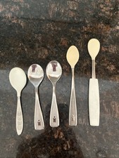 Lot 5 Vintage 80's The First Years Deluxe Stainless Infant Baby Spoons