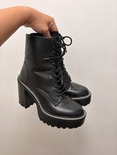 Madden Girl Black Platform Lace Up Ankle Boot...