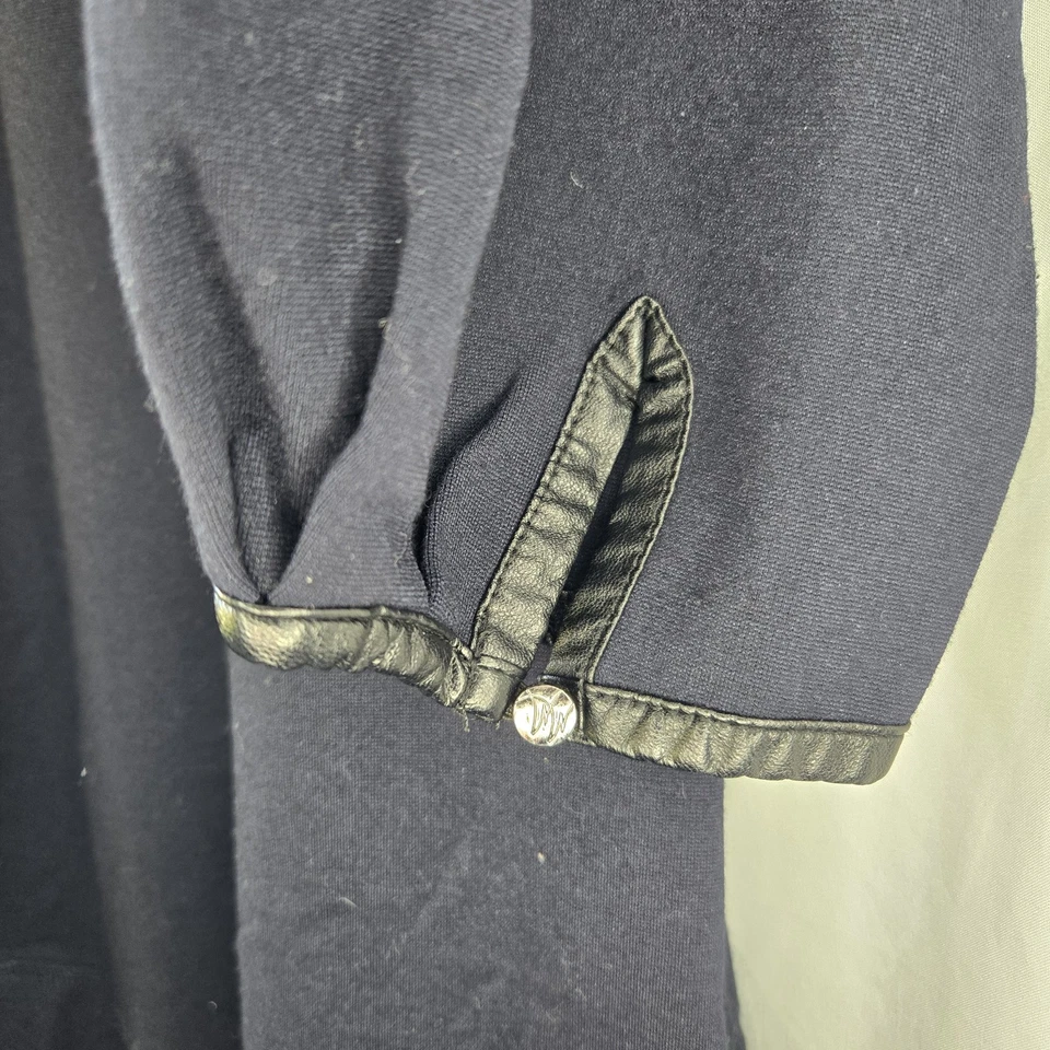 Túnica tejida Ponte con ribete de cuero sintético Melissa McCarthy Seven7 negra para mujer 3X Foto 4 de 4