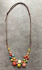 Multi colored ceramic bead necklace