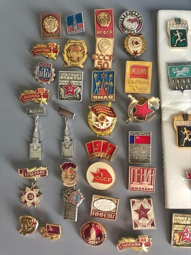 85 Vintage Soviet/USSR/CCCP Pins & Badges - Lenin, Pushkin, Naval, Sports - Picture 2 of 13
