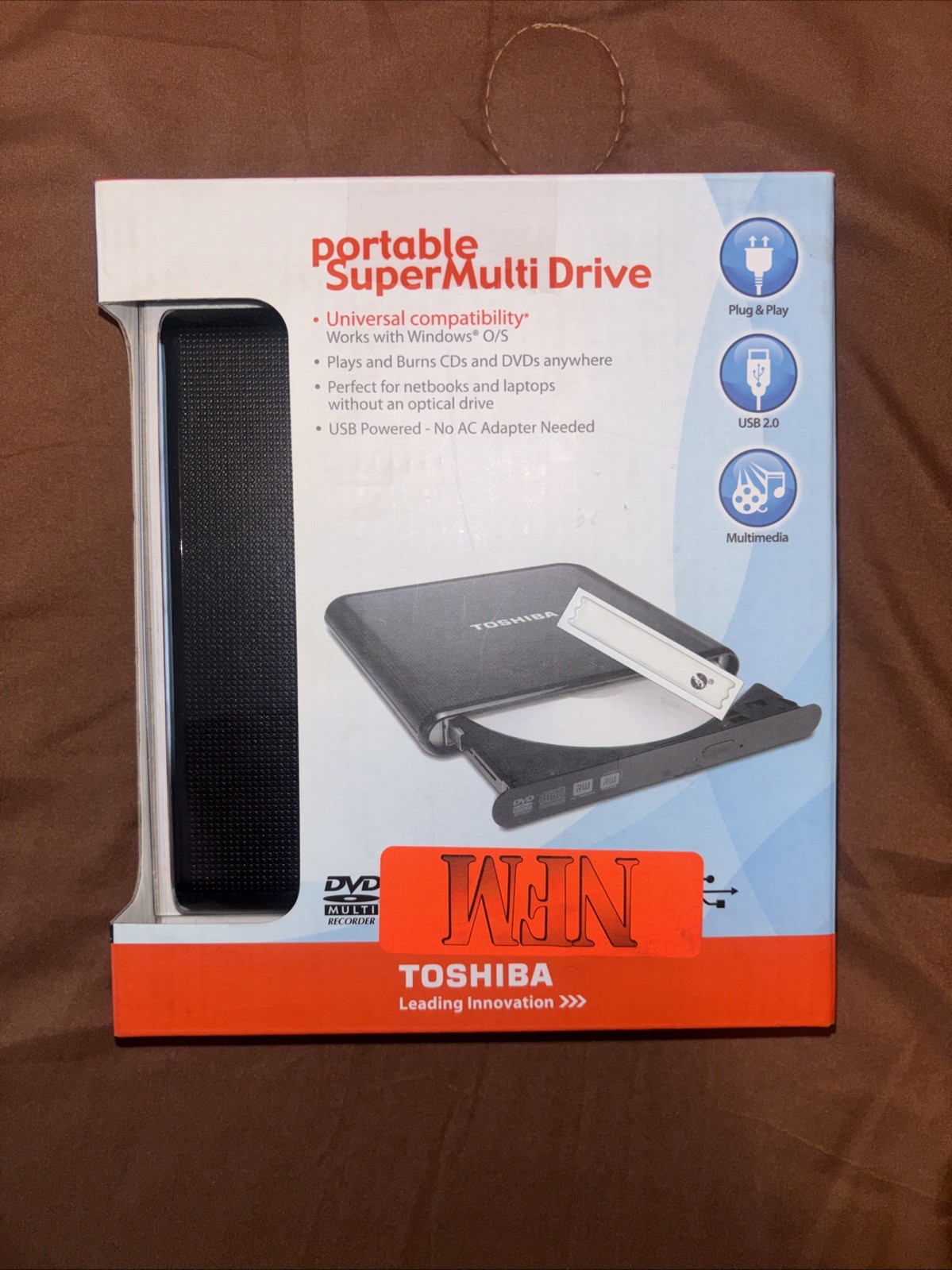 Toshiba PA3838U-1DV2 USB 2.0 Portable DVD SuperMulti Drive - Brand New in Box!