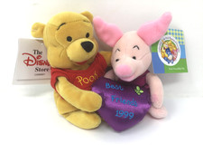 Vintage Disney Store Friendship Piglet  Pooh Best Friends 1999 Mini Beanbag 9  