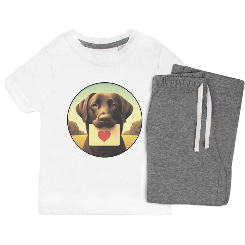 Shorts Labrador Pyjamas Black Labrador Love Note' Kids Nightwear