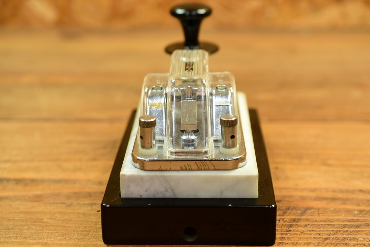HI-MOUND HK-702 Morse Telegraph Key Marble Base Japan