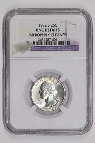 1932-S WASHINGTON QUARTER NGC UNC DETAILS