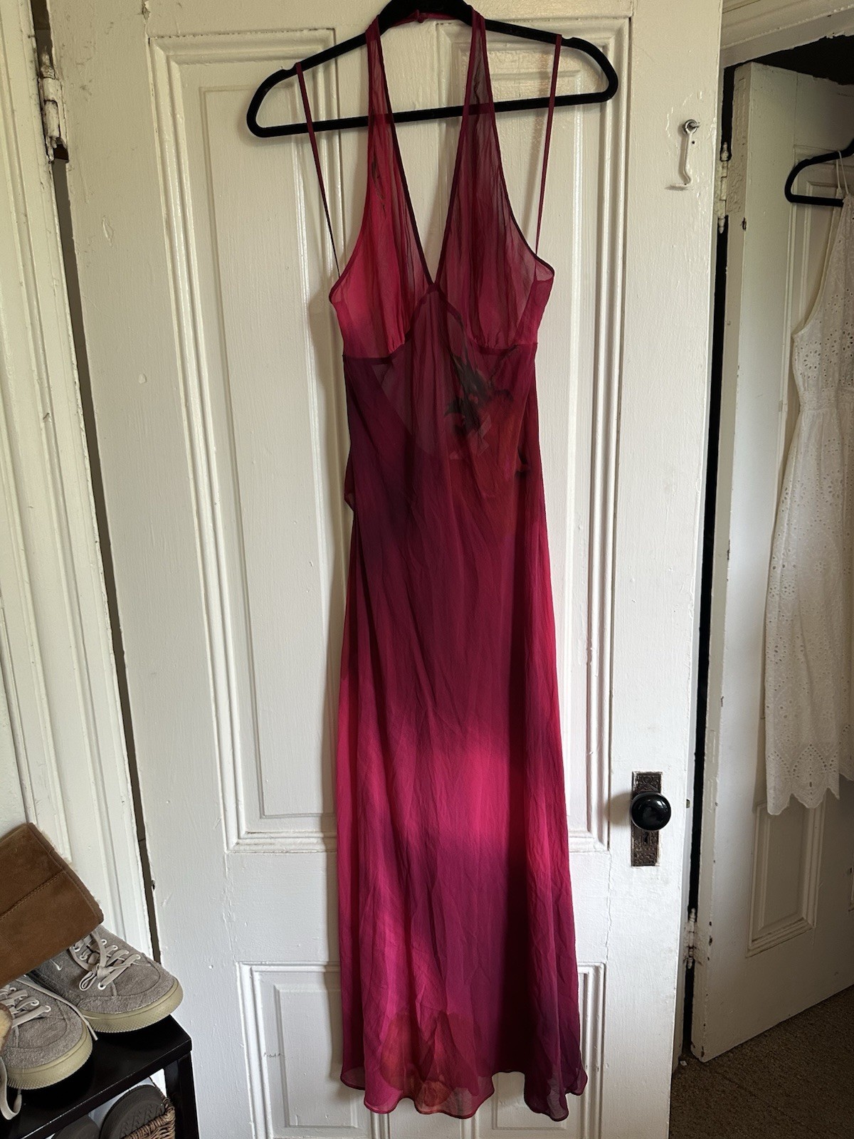 Rare Stunning Y2K Victoria’s Secret Rose Magenta Silk Maxi Dress Women Size L