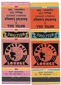2 HOTEL & COCKTAIL LOUNGE, LIGONIER IN, ART DECO GRAPHICS COVERS