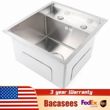 Hidden Kitchen Sink Square In/Outdoor Drain Folding Faucet Strainer Stainless