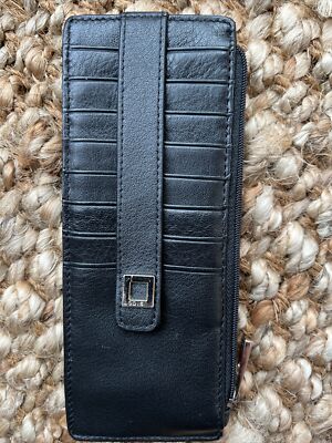 LODIS Leather Wallet Card Holder Stacker Black