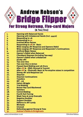 Andrew Robson's Bridge Flipper für Strong Notrump und Five-Card Majors 2024