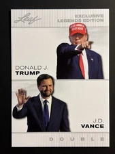 DONALD J. TRUMP * J.D. VANCE 2024 THE 47th POTUS LEAF LEGENDS DOUBLE CARD