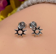 Solid Metal Ladies Star Push Back Stud Earring 925 Sterling Silver