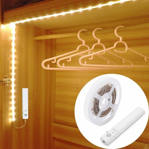 Battery Operated LED Strip Light Wireless PIR Motion Sensor Stair Cabinet Lamp - Picture 2 of 12