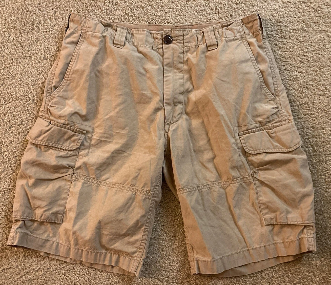Polo Ralph Lauren Cargo Shorts Size 33 Beige Utility Canvas Classic Fit SEE PICS