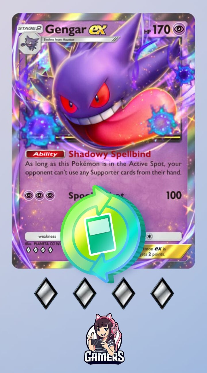 ✨Pokemon TCG Pocket ✨ GENGAR EX ✨ Trading Card  (♢♢♢♢) ✨Language ENGLISH ✨