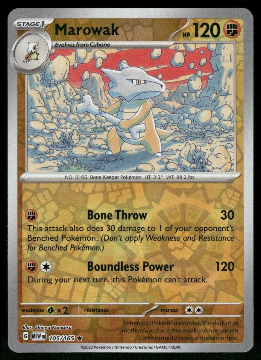 marowak pokemon card 1995 Marowak 39/64 Jungle Set - Uncommon Pokemon Card