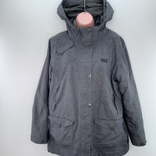 Jack Wolfskin Texapore Parka Weatherproof Jacket Size Xl Grey 3 In 1 No Fur Trim