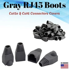 Cat5e Cat5 Cat6 RJ45 Boot End Cap Gray Connector Modular Head Plug Cable Lot