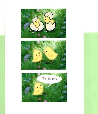 Happy Easter Yellow Baby Chick Chicks Eggs Activity Hallmark Greeting ...