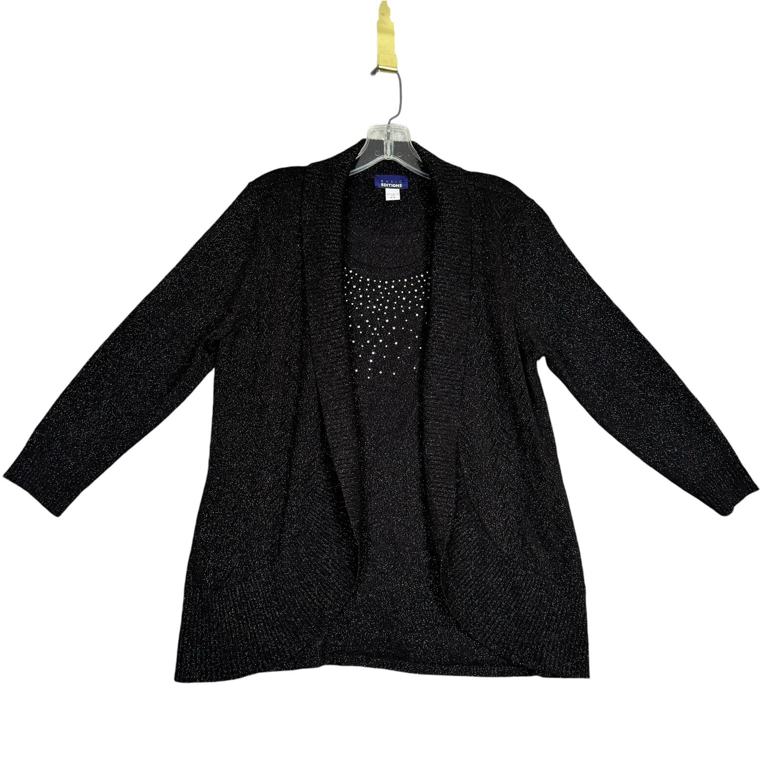 Basic Edition Women's Medium Black Silver Layered… - image 1