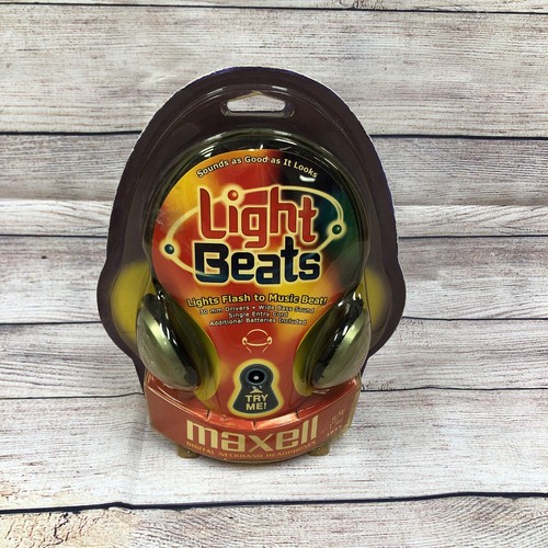 Vintage NOS Maxell Light Beats Headphones LB1s 190579 Flashing Sealed