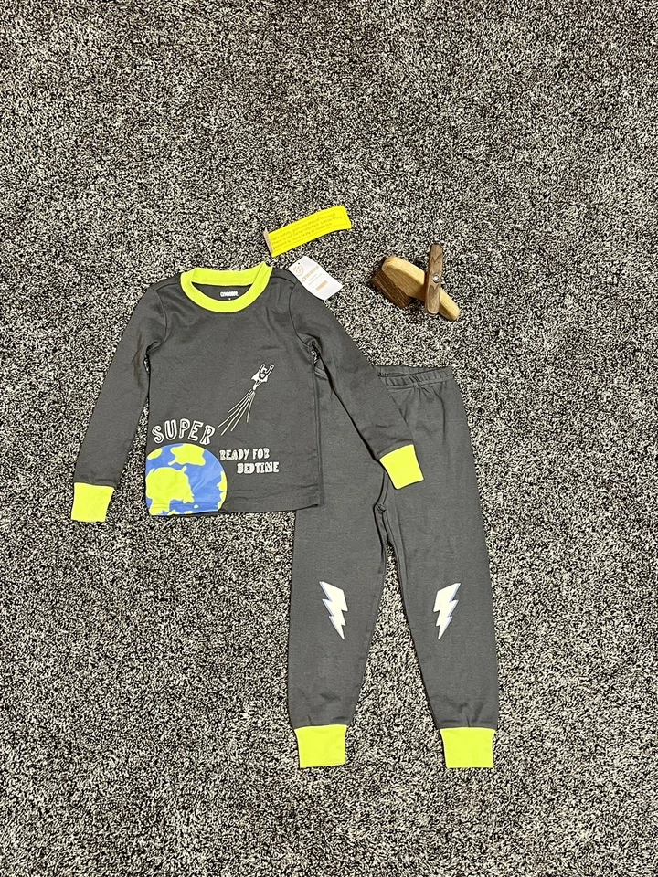 NWT 3 Gymboree GYMMIES sleepwear PJs Pajamas 2pc SUPER HERO READY FOR BED - Image 2 of 4
