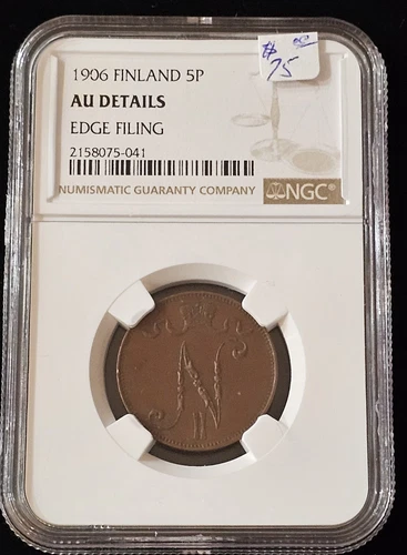1906 Finland 5 Pennia NGC  AU Details