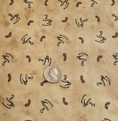 3/4 Yd But First Coffee Fabric Deb Strain for Moda Coffee Cups & Beans