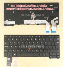 Black UK no backlit Keyboard For Lenovo Thinkpad X13 Gen 2 20WK 20WL 20XH 20XJ