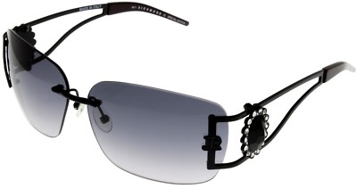John Richmond Sunglasses Swarovski Women Rimless Black JR 63404 Special Edition