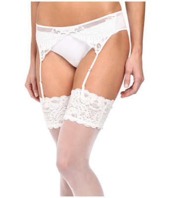 NATORI 757023 FEATHERS SEXY Garter Belt ~ WHITE ~ MEDIUM ~ NWT $36