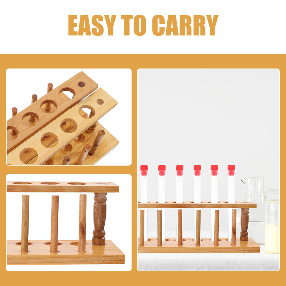 Wood Test Tube Rack Test Tube Stand Laboratory Test Tube Organizer 6