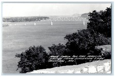 Tarjeta postal fotográfica gratuita Mark Twain Memorial Bridge Riverview Park Hanibal RPPC