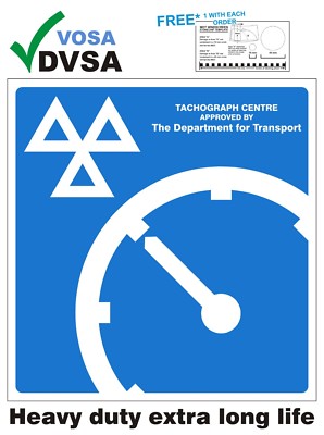 TACHOGRAPH CENTRE SIGN. MOT SIGN. VOSA DVSA. H/DUTY TACHOGRAPH ...