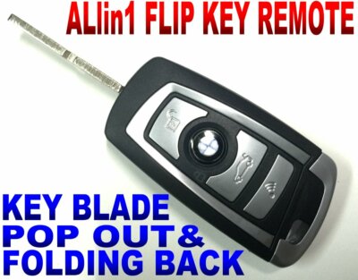 KEY CUT BY PHOTO F01-STYLE FLIP REMOTE FOR BMW E9 VALET or OLD RUBBER KEY FOB