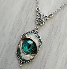 New Mason Gothic Oval Jewelry Vintage Silvery Elegant Evil Eye Pendant Necklace