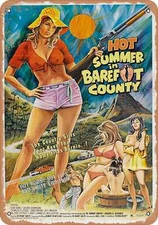 METAL SIGN - Hot Summer in Barefoot County (1974) - Vintage Look