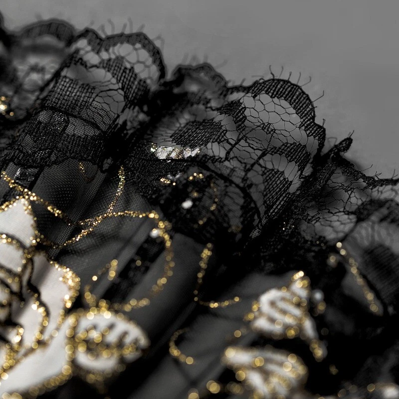 1 PIEZA Abanico de Mano de Encaje Patrón Floral Plegable Punk Gótico Accesorios Decoración Bar Foto 2 de 4