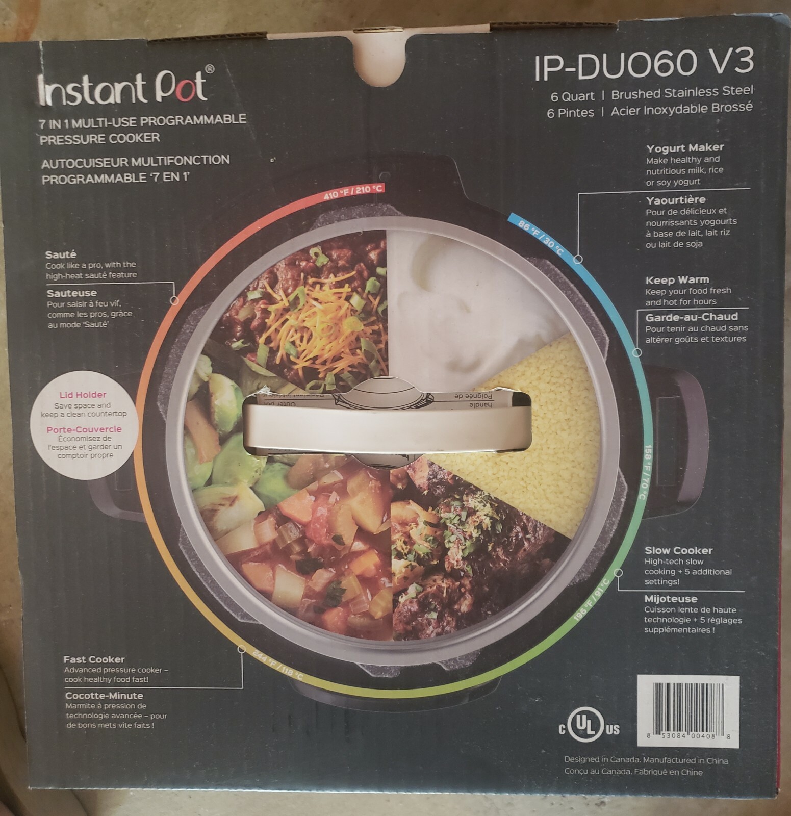 Instant Pot IPDUO60 6 qt. 7in1 Electric Pressure Cooker Black