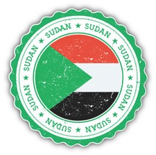 Sudan Flag Grunge Rubber Stamp Car Bumper Sticker Decal