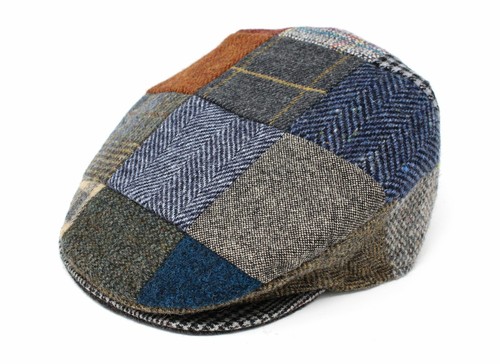 VINTAGE tappo Tweed Patchwork Multi-Colored Irlandese Donegal FLAT  CAP-Medium | eBay