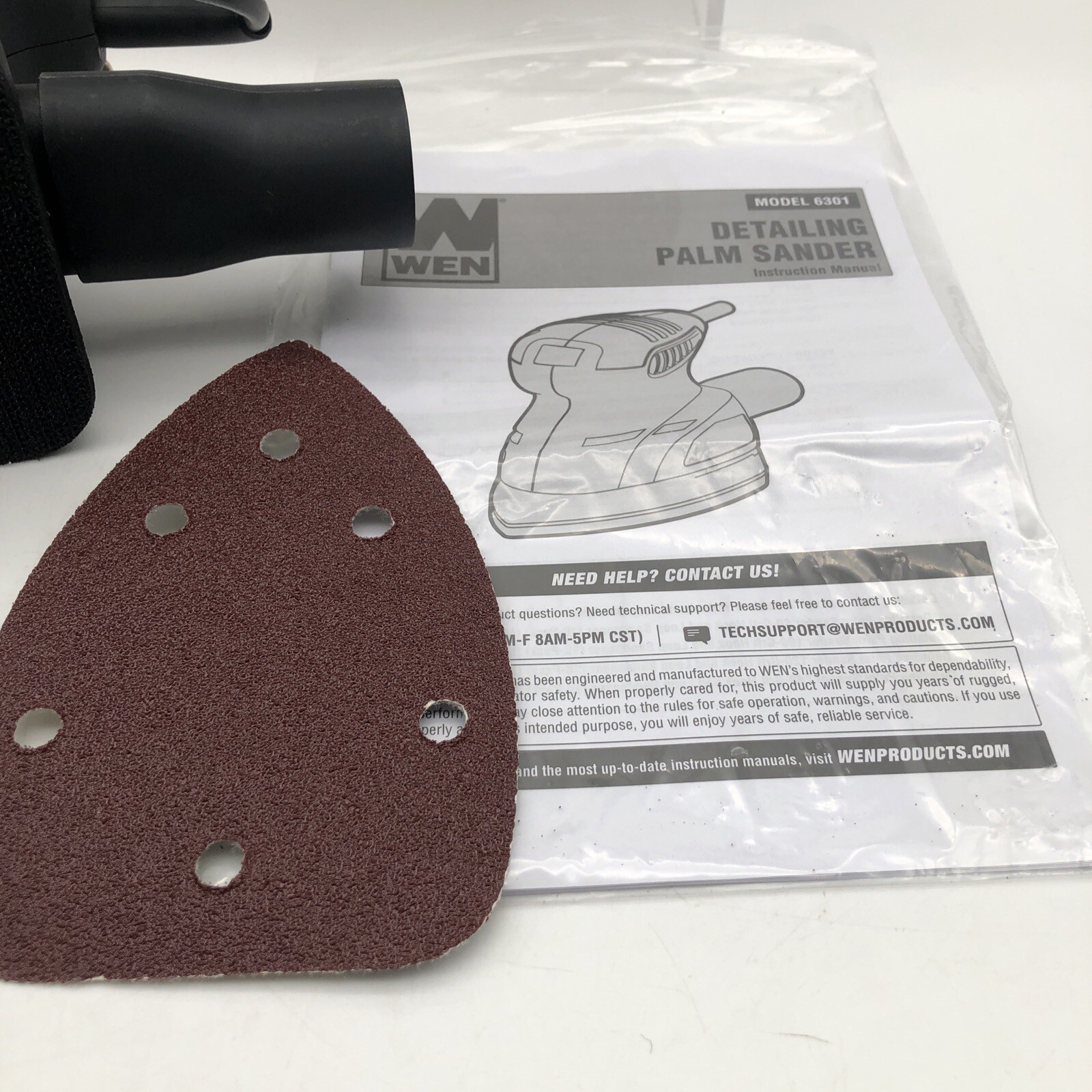 WEN Palm Sander 1Amp Electric Detailing Angled Tip Lightweight Design