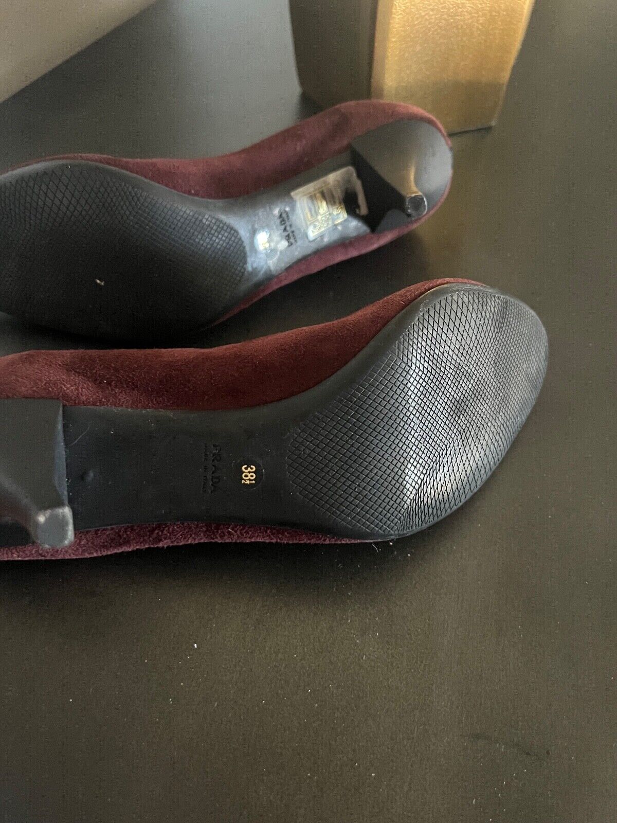 Authentic Prada Burgundy Sued Shoe with heel. Sop… - image 2