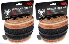 2 WTB Resolute 700 x 42 TCS Tubeless Black & Tan Gravel Bike Tires Two-Pack