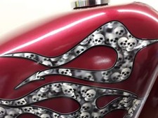 Motorcycle Devil Tail Flame Decals 6pc Set - Skulls - For Harley Honda Chopper Motorcycle Devil Tail Flame Decals 6pc Set - Skulls - For Harley Honda Chopper