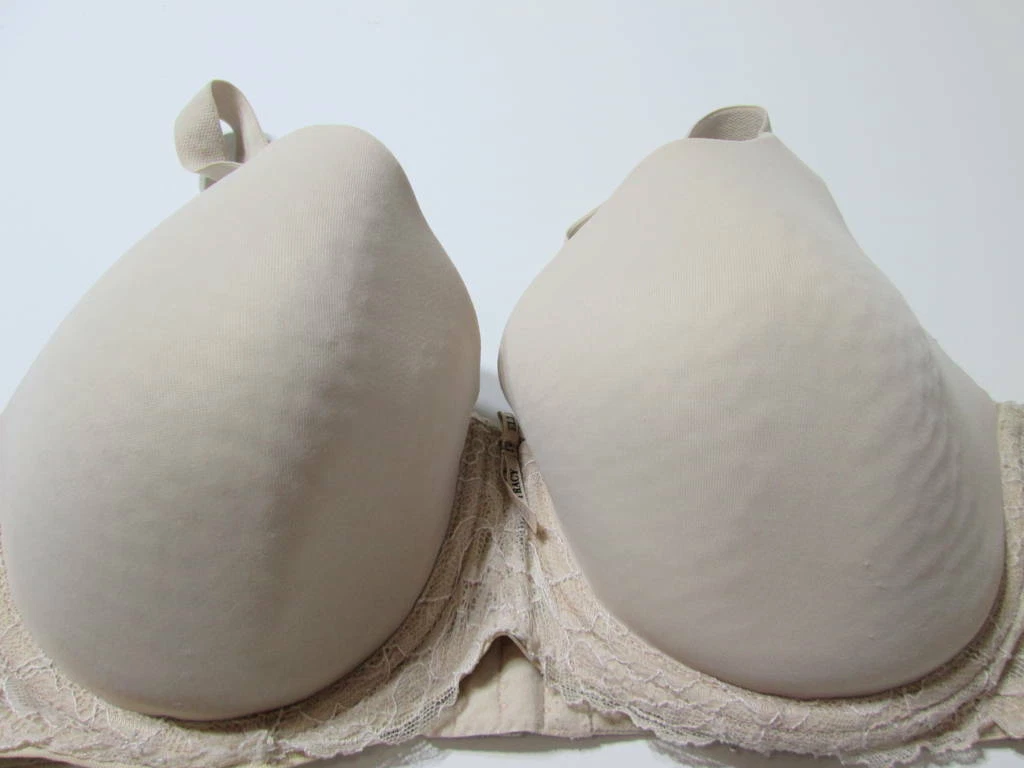 Ellen Tracy Size 40C Bra Beige Underwired Lined Lace Adjustable