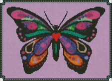 Butterfly Framed Colorful Counted Cross Stitch Chart No.29-104 
